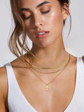 18K Gold-Plated Three-Layered Cross Necklace Fashion Jewelry