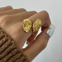 18K Gold-Plated Leaf Wrap Ring Gold One Size