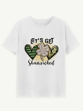 Lucky Clover Round Neck Short Sleeve T-Shirt White