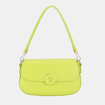 David Jones PU Leather Shoulder Bag L.Green One Size Shoulder Bags