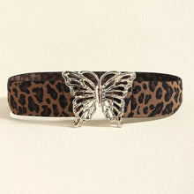 Butterfly Alloy Buckle Elastic Belt Leopard One Size Belts
