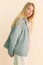 Davi & Dani Quilted Zip Up Dropped Shoulder Jacket Woman Outerwear