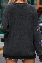 Sequin Round Neck Dropped Shoulder Sweatshirt Woman Sweatshirts