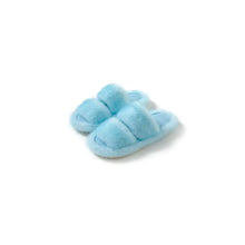 Open Toe Platform Slippers Blue Woman Slippers