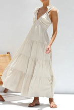 Ruffled V-Neck Tiered Dress Casual Dresses