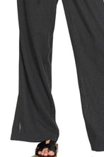 Black zenana linen drawstring pants with soft flowing fabric and subtle vertical seam detailing for comfortable wear