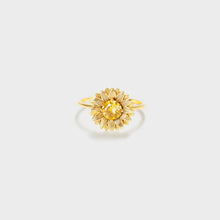 Sunflower Zircon 925 Sterling Silver Ring Gold