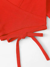 Tied Flare Sleeve Top Woman Blouses