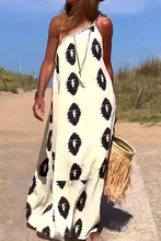 Printed Single Shoulder Maxi Dress Light Yellow Woman Maxi Dress