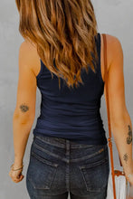 Notched Neck Ribbed Tank Top Tanks & Camis