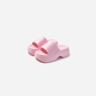 Open Toe Platform Slippers Pink Woman Slippers