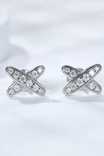 925 Sterling Silver X-Shape Moissanite Earrings Silver One Size Earrings
