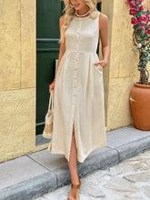 Round Neck Sleeveless Midi Dress Casual Dresses