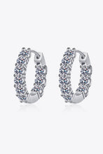 1.8 Carat Moissanite Hoop Earrings Silver One Size