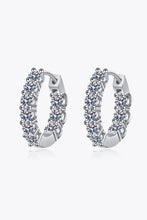1.8 Carat Moissanite Hoop Earrings Silver One Size Earrings