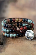 Handmade Triple Layer Beaded Agate Bracelet Multicolor One Size Necklaces