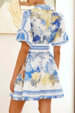 Printed Collared Neck Half Sleeve Dress Casual Dresses