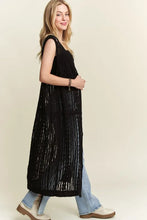ADORA Button Down Crochet Long Cardigan