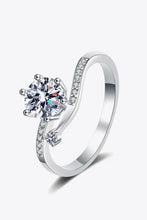 1 Carat Moissanite 925 Sterling Silver Bypass Ring Silver Rings