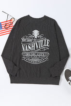 Ribbed Round Neck Long Sleeve Graphic Sweatshirt Woman Sweatshirts