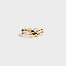 925 Sterling Silver Twisted Open Ring Gold 7
