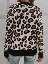Leopard Round Neck Dropped Shoulder Sweater Sweater Pullovers