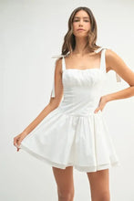 MABLE Shoulder Tie Corset Panel Mini Dress OFF WHITE Casual Dresses
