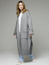 Pocketed Open Front Dropped Shoulder Cardigan Woman Outerwear