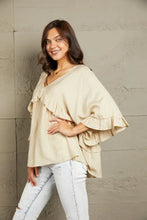 Ruffled V-Neck Half Sleeve Blouse Woman Blouses