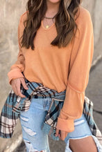 V Neck Long Sleeve T-Shirt Sherbet