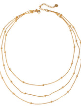 18K Gold-Plated Layered Beaded Chain Necklac