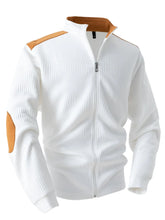 Men's Full Size Zip Up Long Sleeve Top Plus Size White