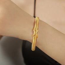 Titanium Steel Spring Shape Bracelet Gold One Size