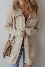 Pocketed Button Up Long Sleeve Cardigan Woman Outerwear