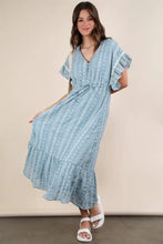 VERY J Embroidered Boho Ruffled Midi Dress Casual Dresses