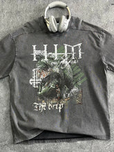 Men's Graphic Round Neck Half Sleeve T-Shirt Dark Gray