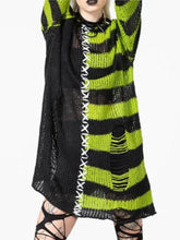 Striped Distressed Tunic Sweater Sweater Pullovers