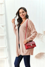 Cable-Knit Open Front Long Sleeve Cardigan Woman Outerwear