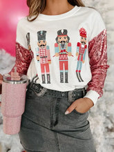 Sequin Nutcracker Round Neck Long Sleeve Sweatshirt Woman Sweatshirts
