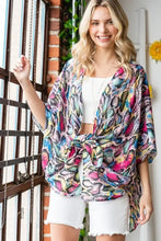 Heimish Full Size Multi Color Snake Open Cardigan Plus Size Woman Outerwear