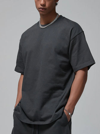 Men's Oversized Crew Neck T-Shirt Dark Gray