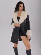 Fuzzy Long Sleeve Longline Coat Woman Outerwear