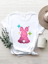 Rabbit Round Neck Short Sleeve T-Shirt White