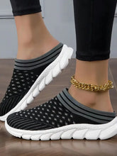Breathable Mesh Slip-On Sneakers Black Woman Sneakers