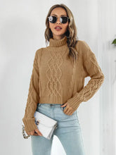 Turtleneck Dropped Shoulder Sweater Caramel Sweater Pullovers