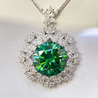 10 Carat Moissanite 925 Sterling Silver Pendant Necklace Silver One Size