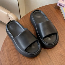 Open Toe Platform Slippers Black Woman Slippers