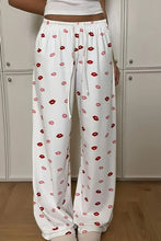 Lips Print Wide Leg Pants
