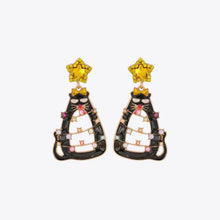 Rhinestone Alloy Cat Earrings Yellow One Size Earrings