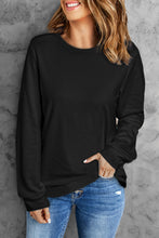 Round Neck Long Sleeve Top Black